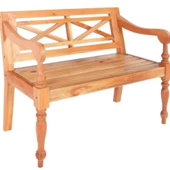vidaXL Batavia-Sitzbank 98 cm Mahagoni Massivholz Hellbraun