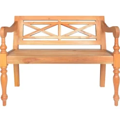 vidaXL Batavia-Sitzbank 98 cm Mahagoni Massivholz Hellbraun