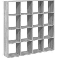 vidaXL Bücherregal Grau Sonoma 137,5x29x137,5 cm Holzwerkstoff