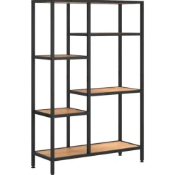 vidaXL Bücherregal 80x30x120 cm Stahl und Holzwerkstoff