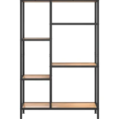 vidaXL Bücherregal 80x30x120 cm Stahl und Holzwerkstoff