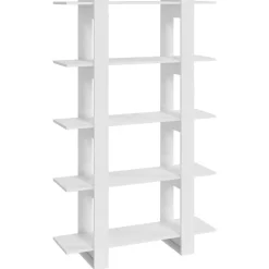 vidaXL Bücherregal/Raumteiler Hochglanz-Weiß 100x30x160 cm