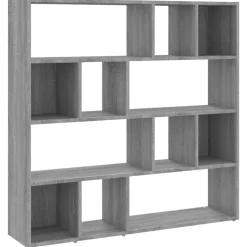 vidaXL Bücherregal/Raumteiler Grau Sonoma 105x24x102 cm