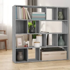 vidaXL Bücherregal/Raumteiler Grau Sonoma 105x24x102 cm