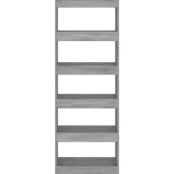 vidaXL Bücherregal/Raumteiler Grau Sonoma 60x30x166 cm Holzwerkstoff
