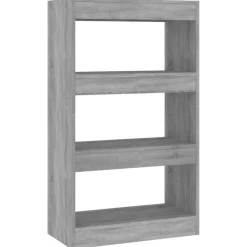 vidaXL Bücherregal/Raumteiler Grau Sonoma 60x30x103 cm Holzwerkstoff
