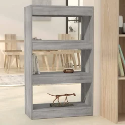 vidaXL Bücherregal/Raumteiler Grau Sonoma 60x30x103 cm Holzwerkstoff
