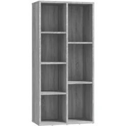 vidaXL Bücherschrank Grau Sonoma 50x25x106 cm