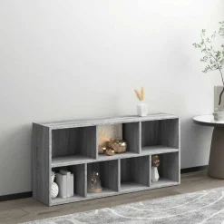 vidaXL Bücherschrank Grau Sonoma 50x25x106 cm