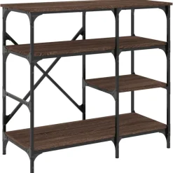 vidaXL Bäckerregal Braun Eichen-Optik 90x40x84 cm Holzwerkstoff Metall