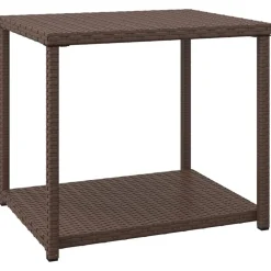 vidaXL Beistelltisch Braun 55x45x49 cm Poly Rattan