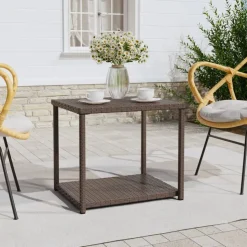vidaXL Beistelltisch Braun 55x45x49 cm Poly Rattan
