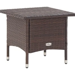 vidaXL Beistelltisch Braun 50x50x47 cm Poly Rattan