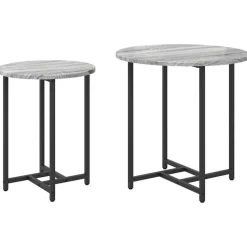 vidaXL Beistelltisch-Set 2 pcs Grau Sonoma und Schwarz
