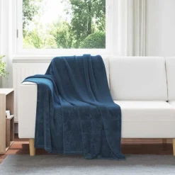 vidaXL Überwurfdecke Marineblau 130 x 150 cm Fleece