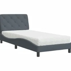 vidaXL Bett mit Matratze Dunkelgrau 80x200 cm Samt