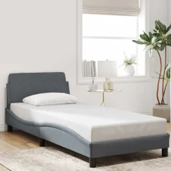 vidaXL Bettgestell "Dover" Dunkelgrau 80x200 cm Samt