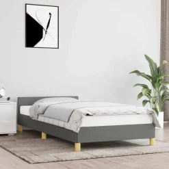 vidaXL Bettgestell ohne Matratze Dunkelgrau 80x200 cm Stoff