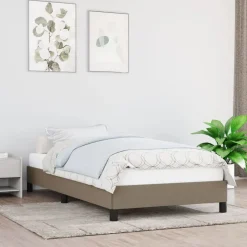 vidaXL Bettgestell ohne Matratze Taupe 80x200 cm Stoff