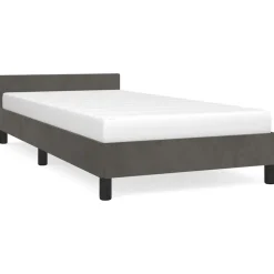 vidaXL Bettgestell ohne Matratze Dunkelgrau 80x200 cm Samt