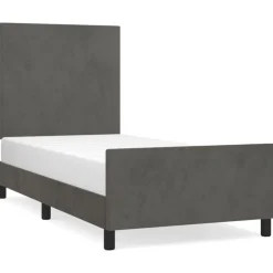 vidaXL Bettgestell ohne Matratze Dunkelgrau 80x200 cm Samt