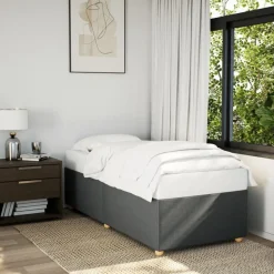 vidaXL Bettgestell ohne Matratze Dunkelgrau 80x200 cm Stoff