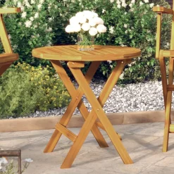 vidaXL Bistrotisch Ø46x47 cm Massivholz Akazie