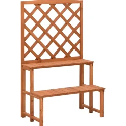 vidaXL Blumentreppe mit Rankgitter 70x42x115 cm Massivholz Tanne