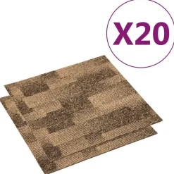 vidaXL Boden Teppich 20 pcs Braun 50 x 50 cm PP