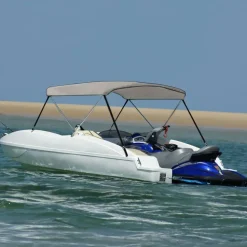 vidaXL 2-Bow Bimini Top Grau 150x120x110 cm