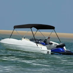 vidaXL 2-Bow Bimini Top Schwarz 150x120x110 cm