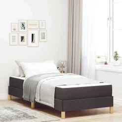 vidaXL Boxspringbett mit Matratze Dunkelbraun 80 x 200 cm Stoff