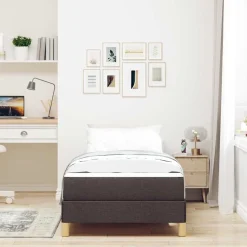 vidaXL Boxspringbett mit Matratze Dunkelbraun 80 x 200 cm Stoff