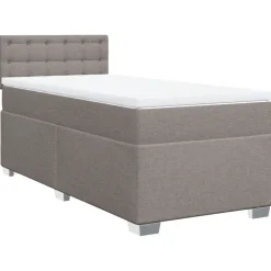vidaXL Boxspringbett mit Matratze Taupe 80x200 cm Stoff