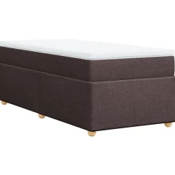 vidaXL Boxspringbett mit Matratze Dunkelbraun 80x200 cm Stoff