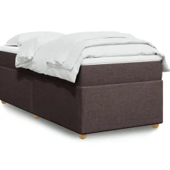 vidaXL Boxspringbett mit Matratze Dunkelbraun 80x200 cm Stoff