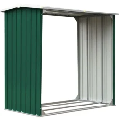 vidaXL Brennholzlager Verzinkter Stahl 172x91x154 cm Grün