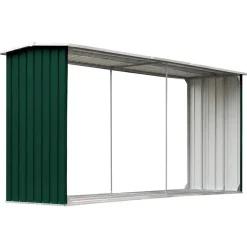 vidaXL Brennholzlager Verzinkter Stahl 330 x 92 x 153 cm Grün