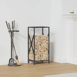 vidaXL Brennholzregal Anthrazit 34x25x70 cm Kaltgewalzter Stahl
