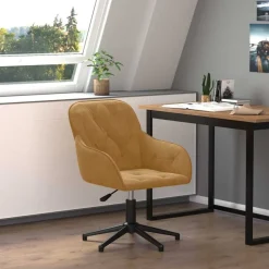 vidaXL Bürostuhl Drehbar Braun Samt