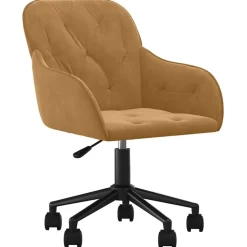 vidaXL Bürostuhl Drehbar Braun Samt