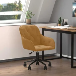 vidaXL Bürostuhl Drehbar Braun Samt