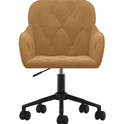 vidaXL Bürostuhl Drehbar Braun Samt