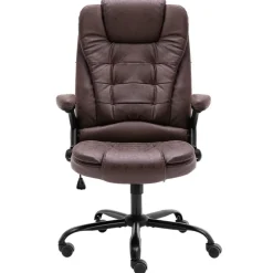vidaXL Bürostuhl Dunkelbraun Wildleder-Optik