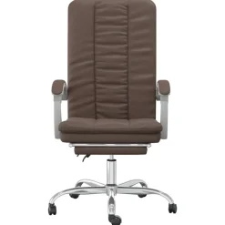 vidaXL Bürostuhl mit Liegefunktion Braun Kunstleder
