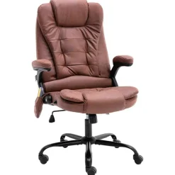 vidaXL Bürostuhl mit Massagefunktion Hellbraun Wildleder-Optik