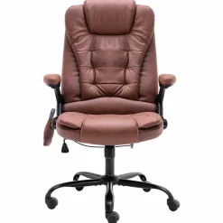 vidaXL Bürostuhl mit Massagefunktion Hellbraun Wildleder-Optik