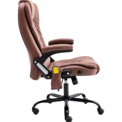vidaXL Bürostuhl mit Massagefunktion Hellbraun Wildleder-Optik