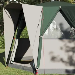 vidaXL Cabin Zelt 3-Personen mit Dach Grün und Weiß 320 x 320 x 203 cm