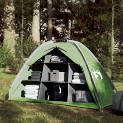 vidaXL Camping-Organizer-Zelt 9 Fächer Grün Wasserdicht